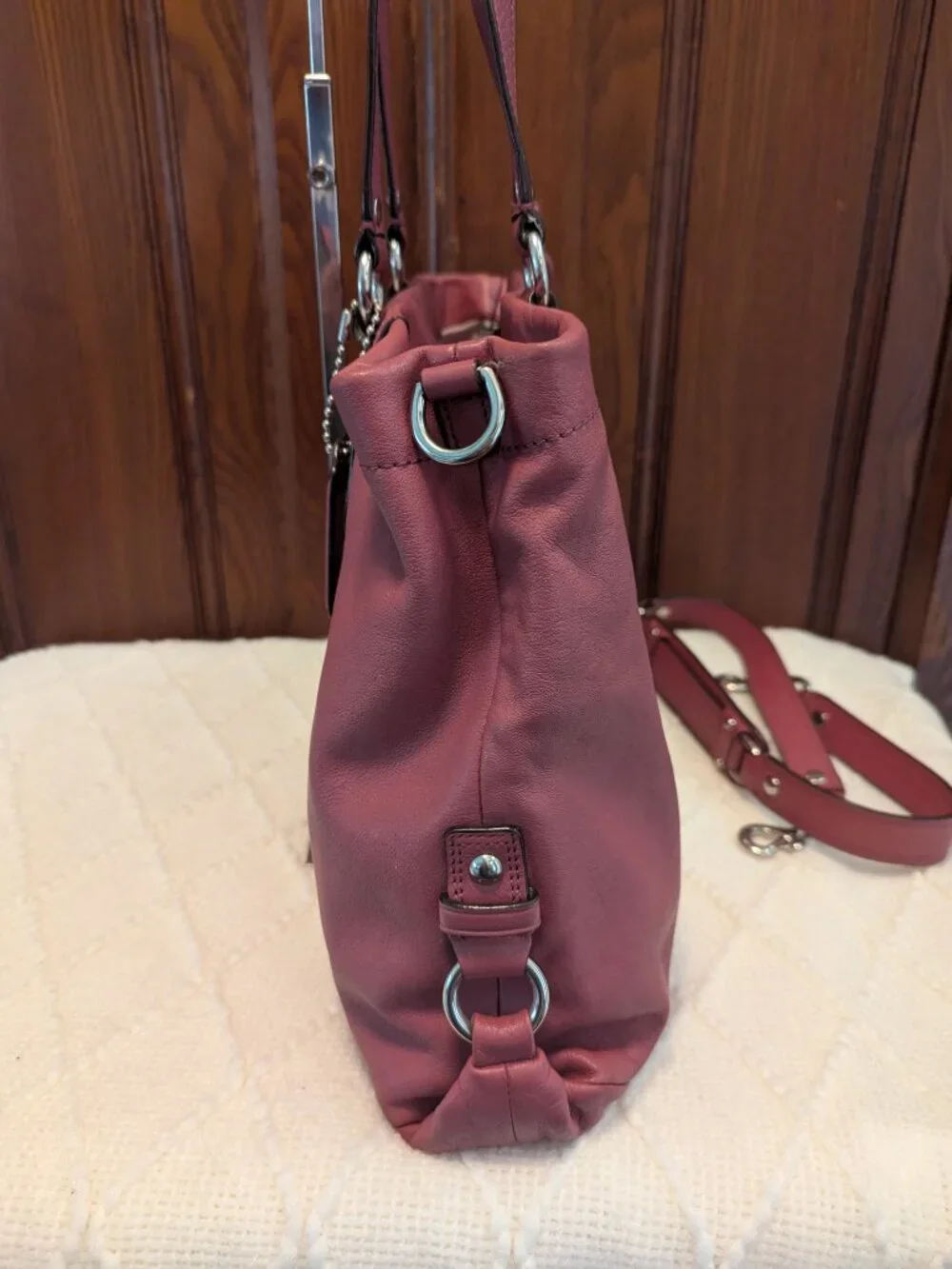 Coach Ashley F15513 Shoulder Bag – Dark Rose Pink